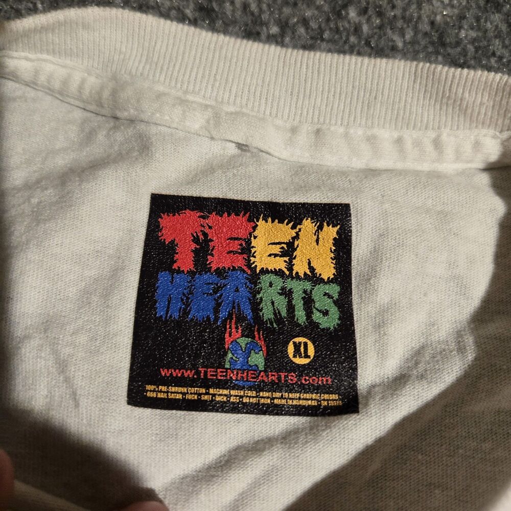Teen Hearts Anxiety Is All Time High T-Shirt Mens XL White Short Sleeve - Picture 2 of 5